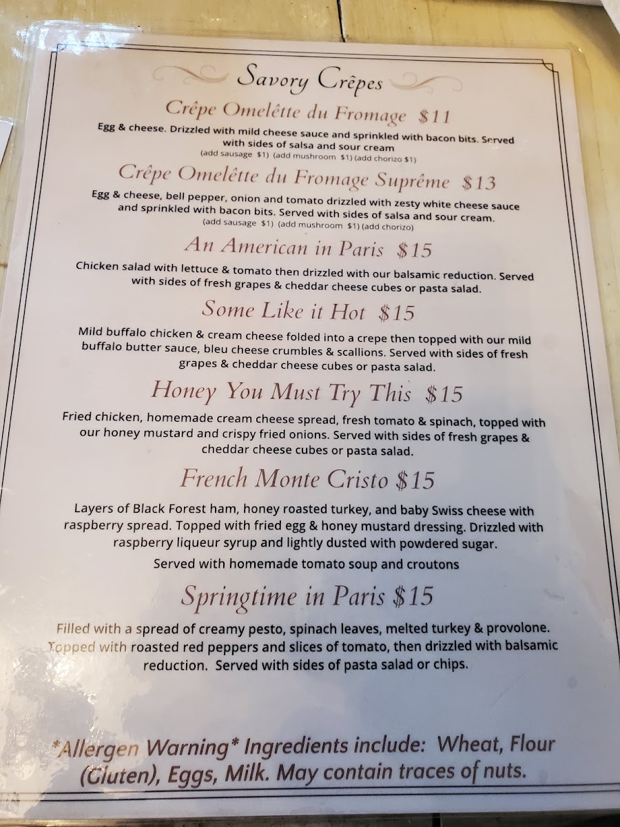 Menu The Lazy Maid Crêperie-7
