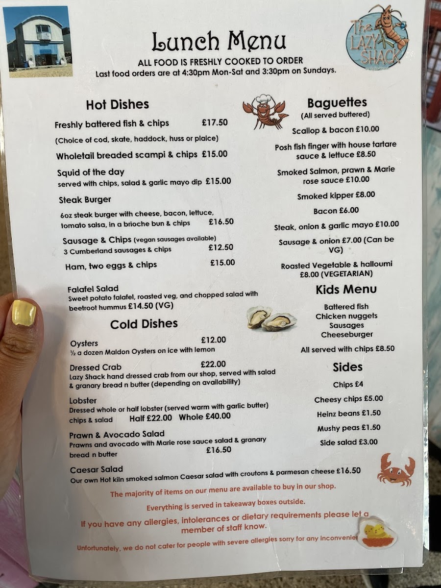 Menu The Lazy Shack-1