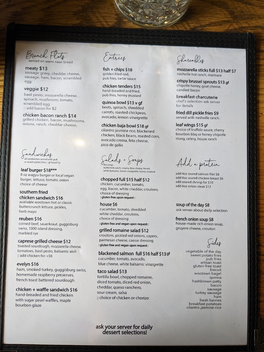 Menu The Leaf Restaurant-2