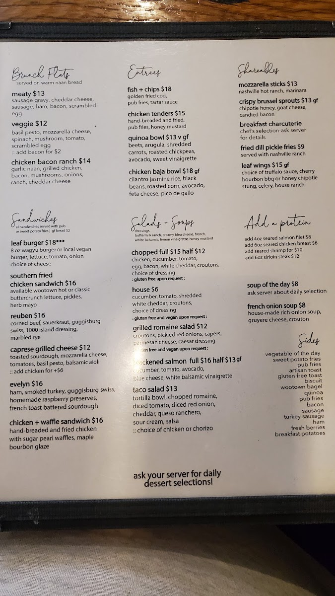 Menu The Leaf Restaurant-3