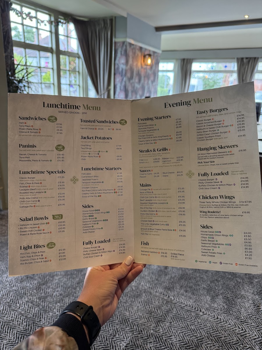 Menu The Links Bar And Restaurant-1