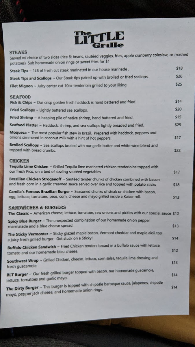 Menu The Little Grille At The Mill-5