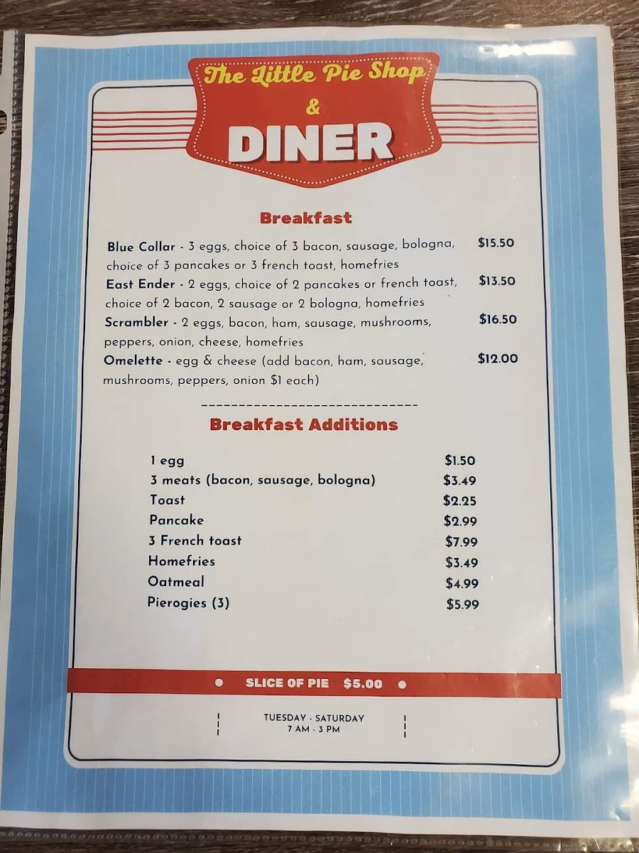 Menu The Little Pie Shop And Diner-3