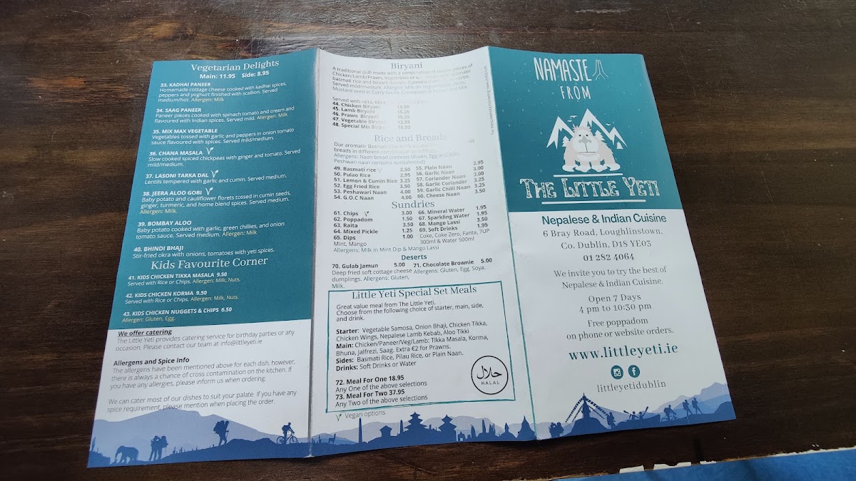 Menu The Little Yeti Nepalese And Indian Takeaway-3