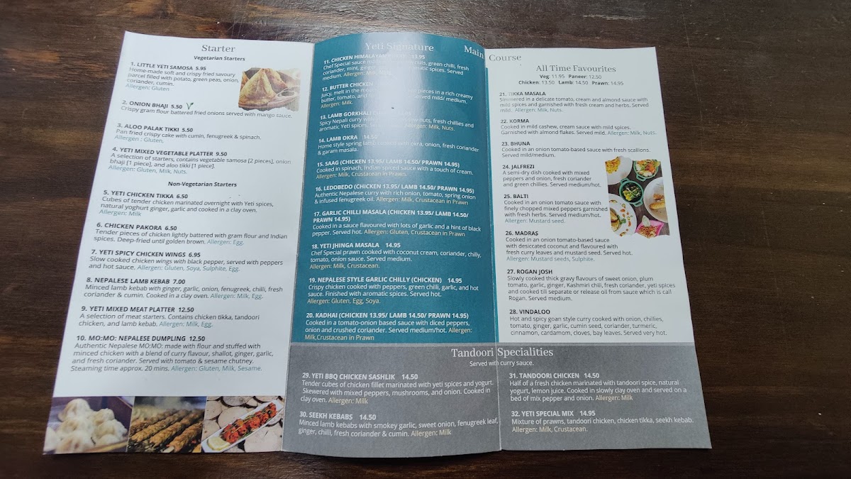 Menu The Little Yeti Nepalese And Indian Takeaway-4