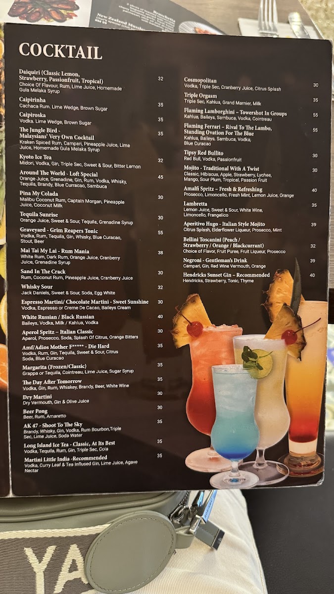Menu The Loft - Love Lane-1