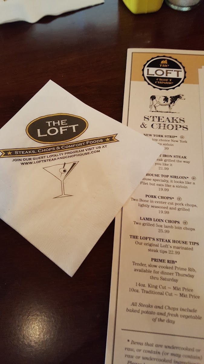 Menu The Loft Restaurant & Pub-10