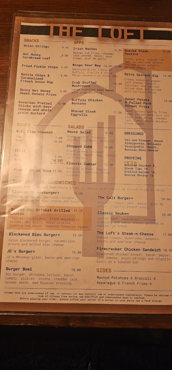 Menu The Loft Restaurant & Pub-6
