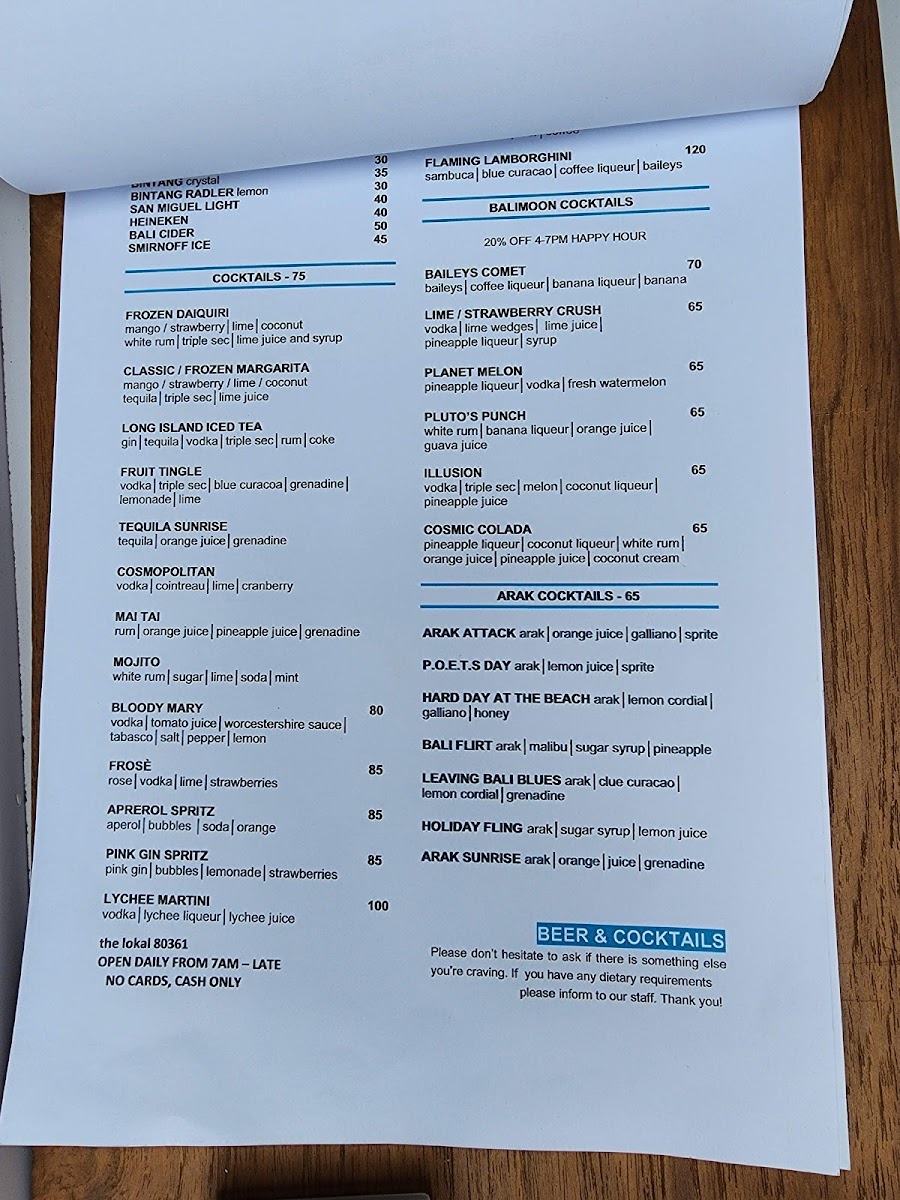 Menu The Lokal 80361-6