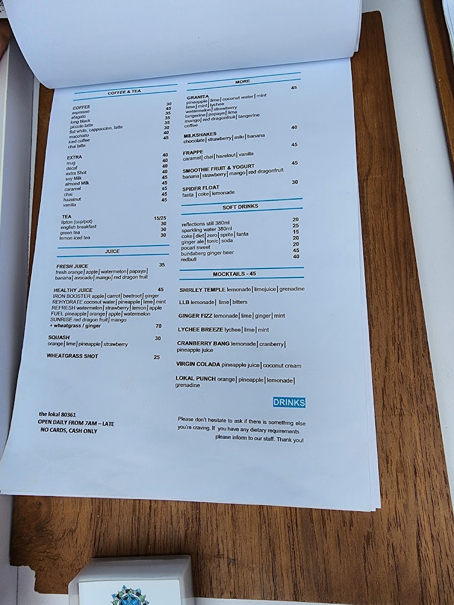 Menu The Lokal 80361-9