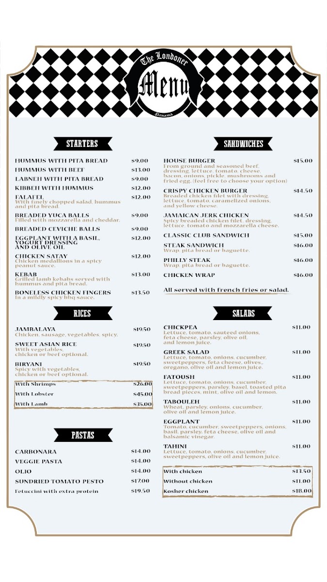 Menu The Londoner Pub & Restaurant Panama-4