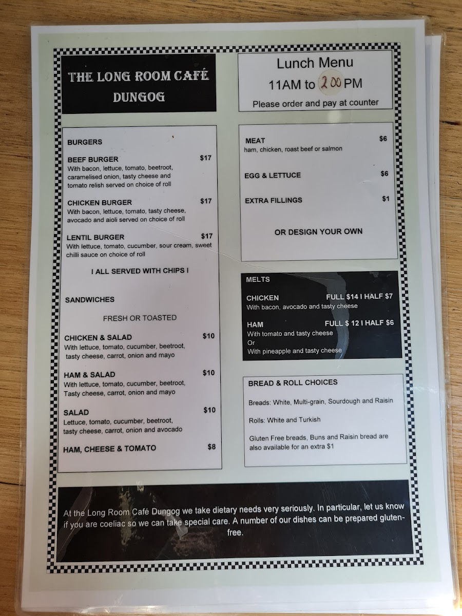 Menu The Long Room-1