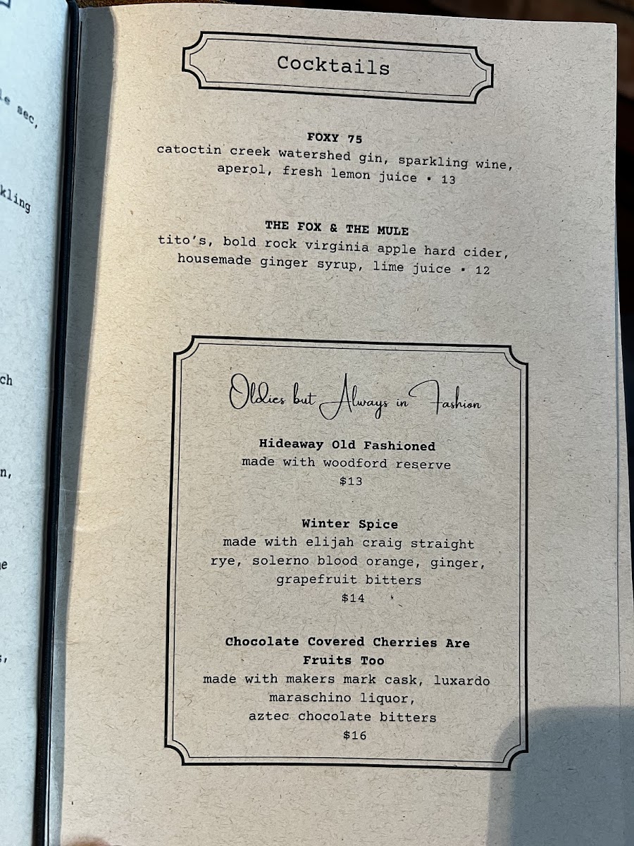Menu The Lost Fox-1