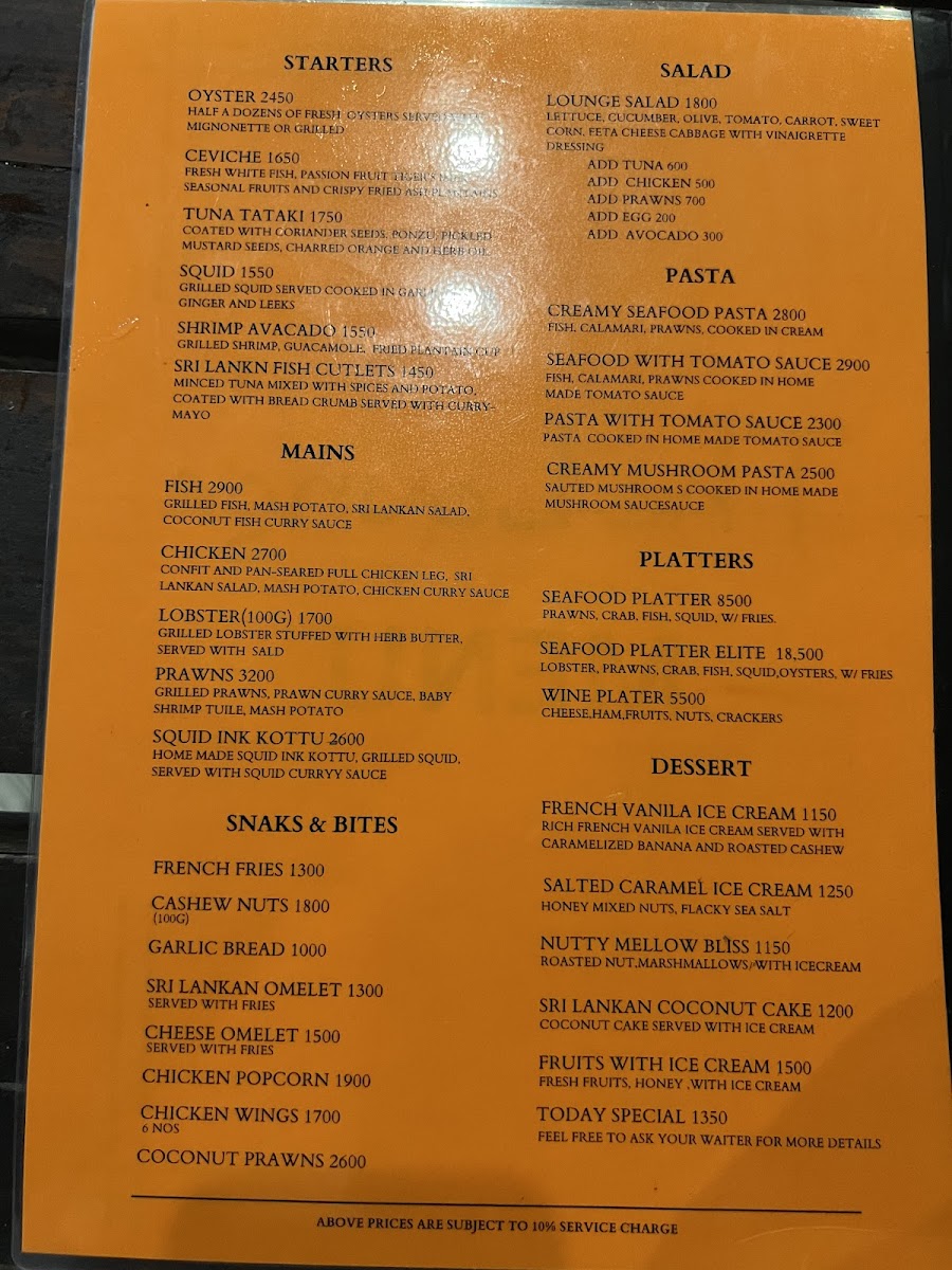 Menu The Lounge-1