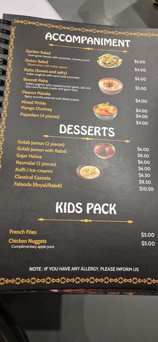 Menu The Maharaja Palace Bairnsdale-4