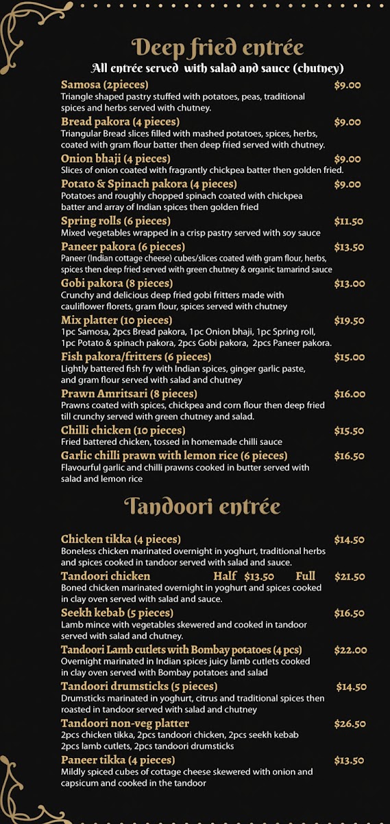 Menu The Maharaja Palace Bairnsdale-5