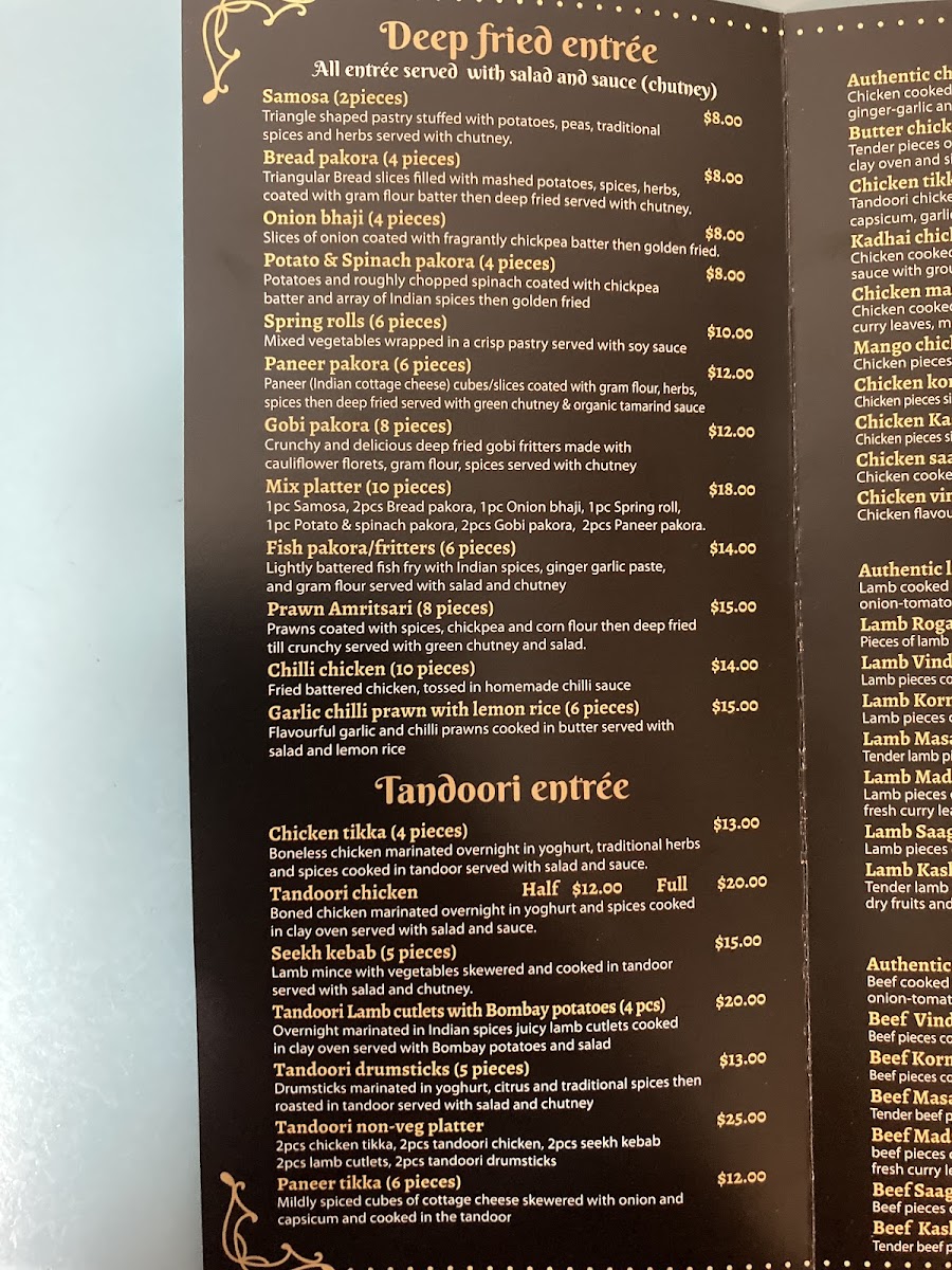 Menu The Maharaja Palace Bairnsdale-8