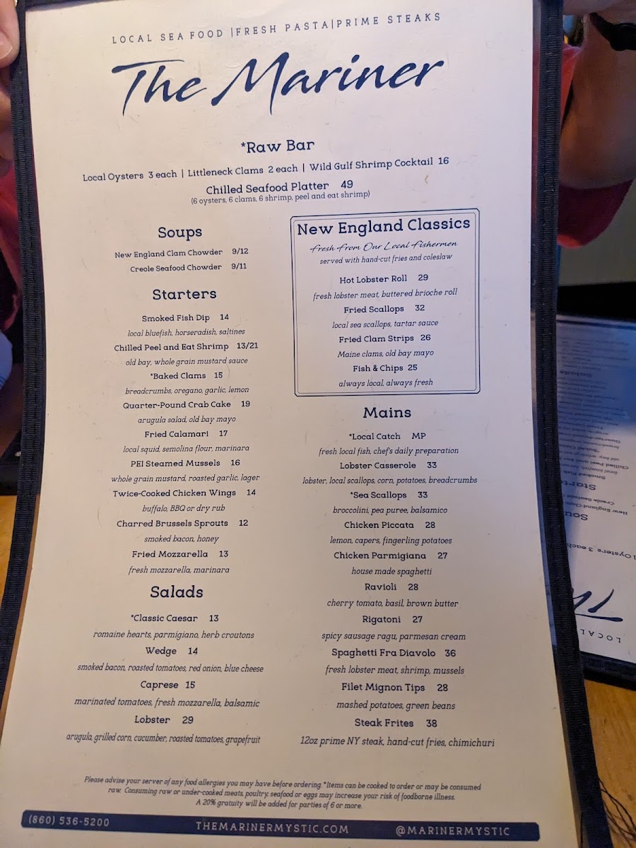 Menu The Mariner-10