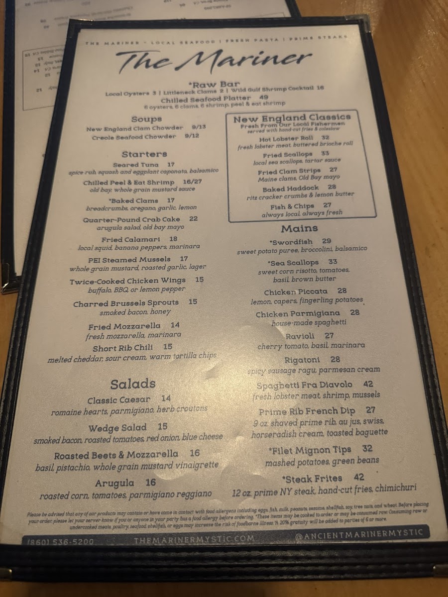 Menu The Mariner-2