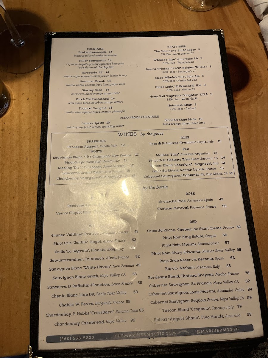 Menu The Mariner-5