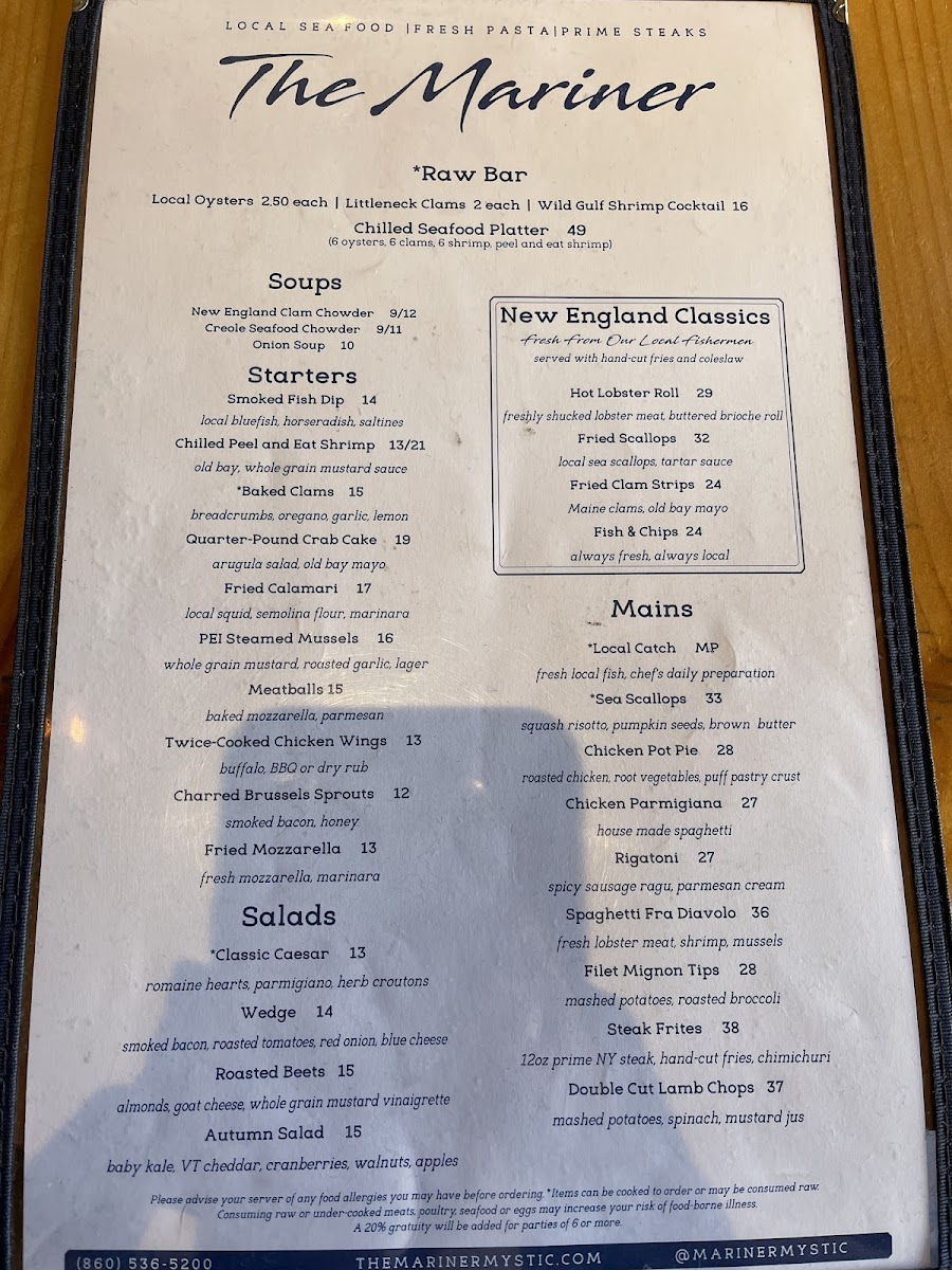 Menu The Mariner-9