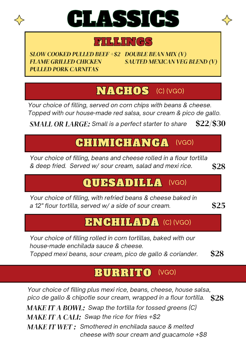 Menu The Mexican, Yamba-1