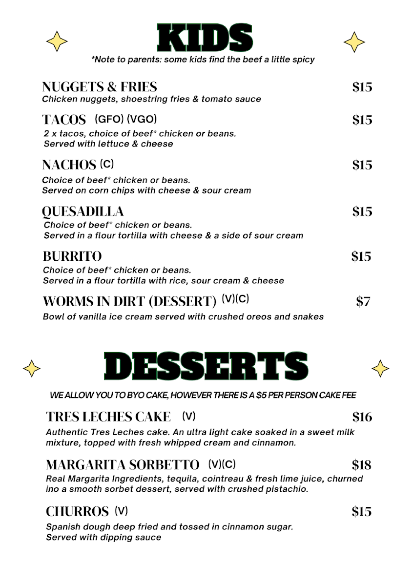 Menu The Mexican, Yamba-3