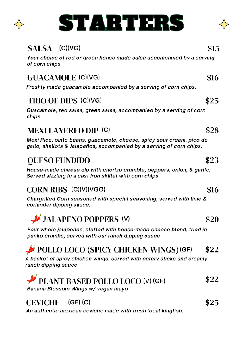 Menu The Mexican, Yamba-4