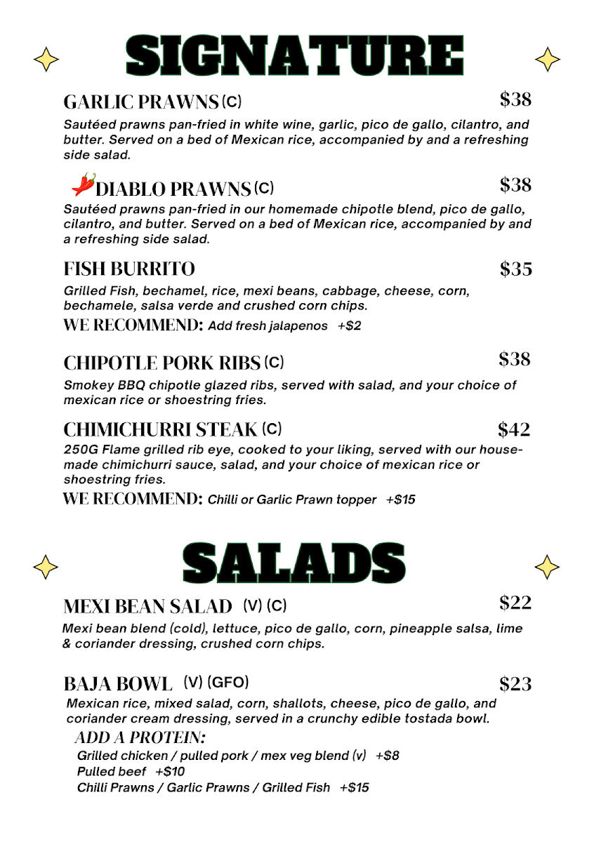 Menu The Mexican, Yamba-5