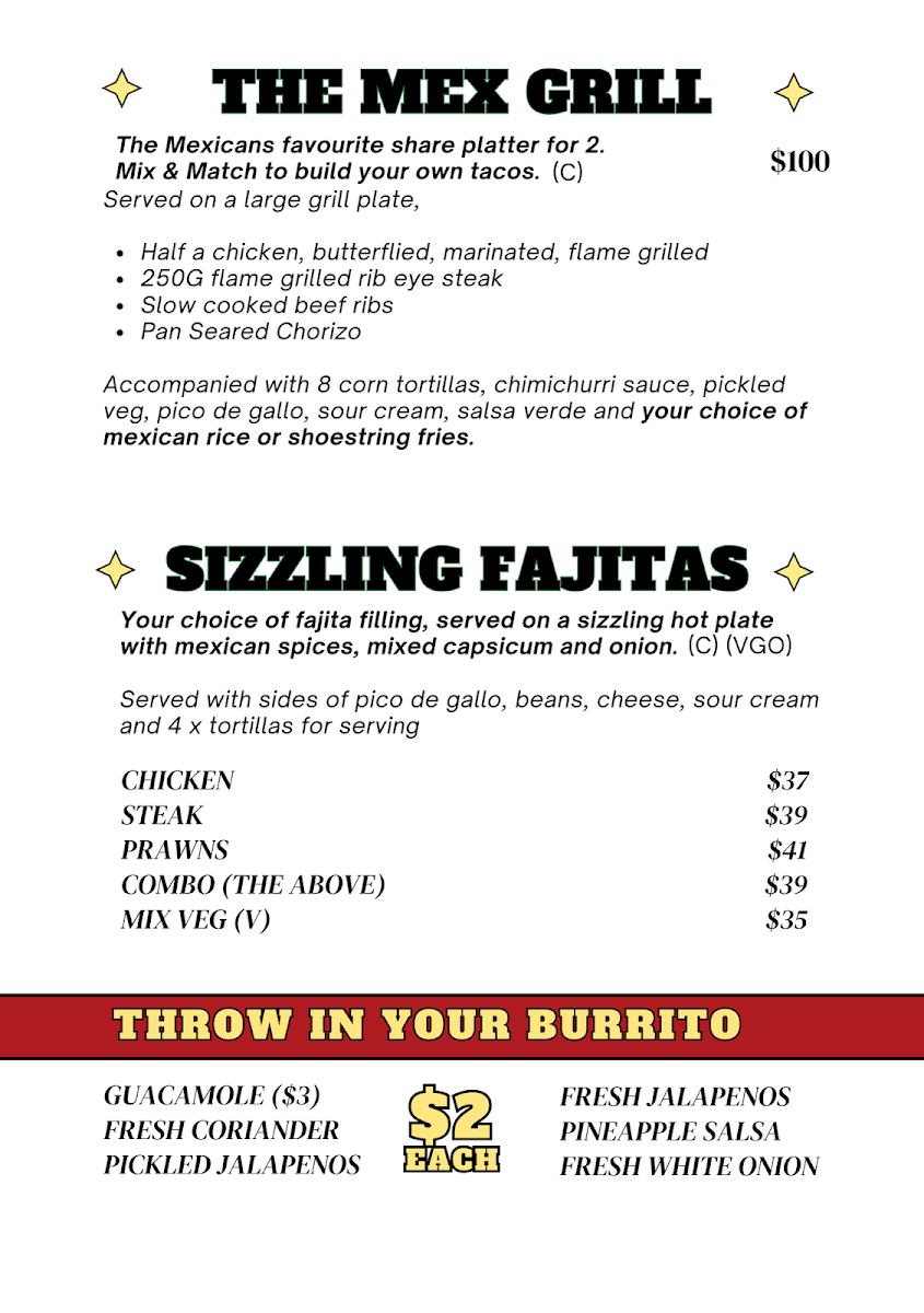 Menu The Mexican, Yamba-6