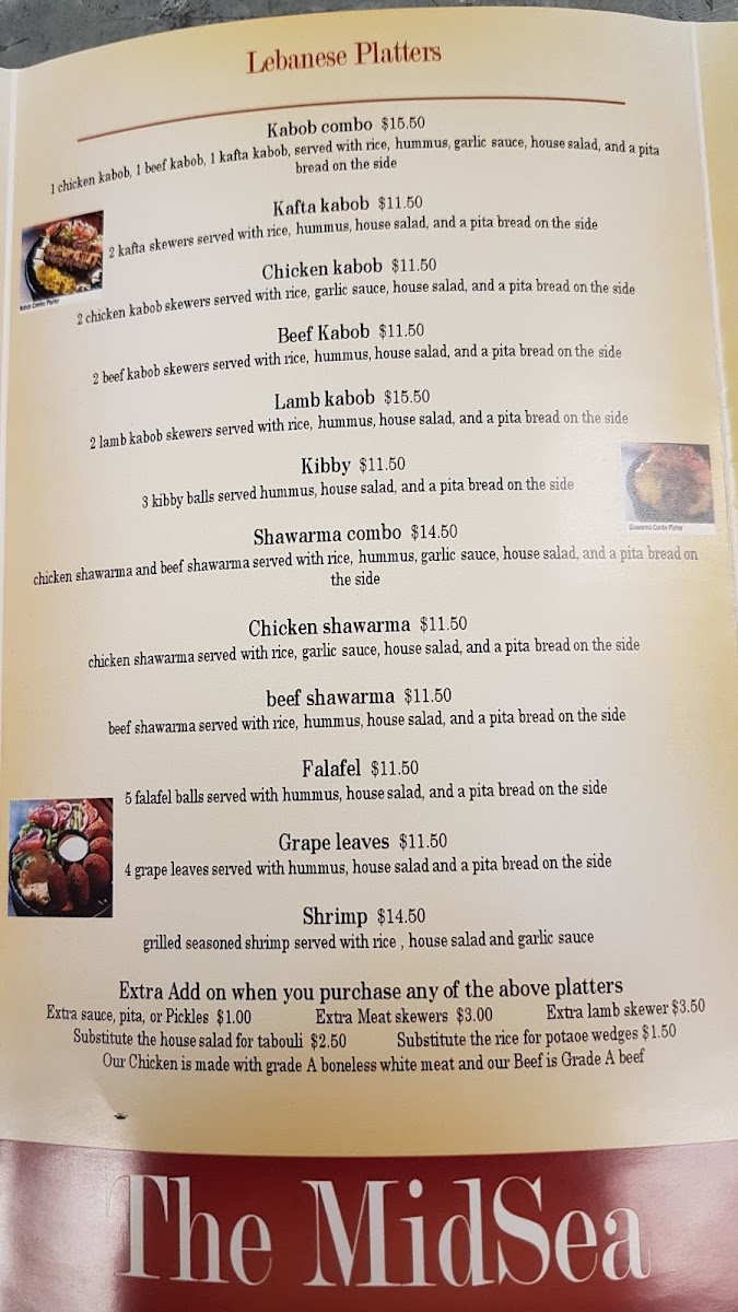 Menu The Midsea-4