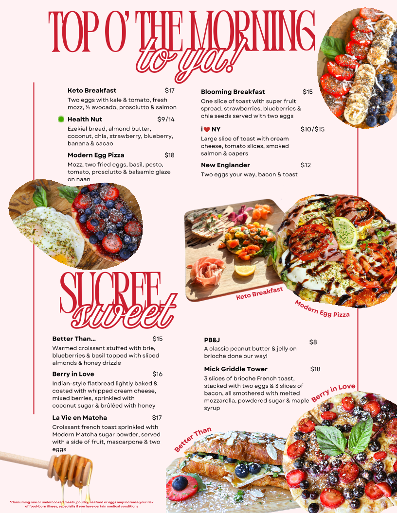 Menu The Modern Rose Delray Beach-2