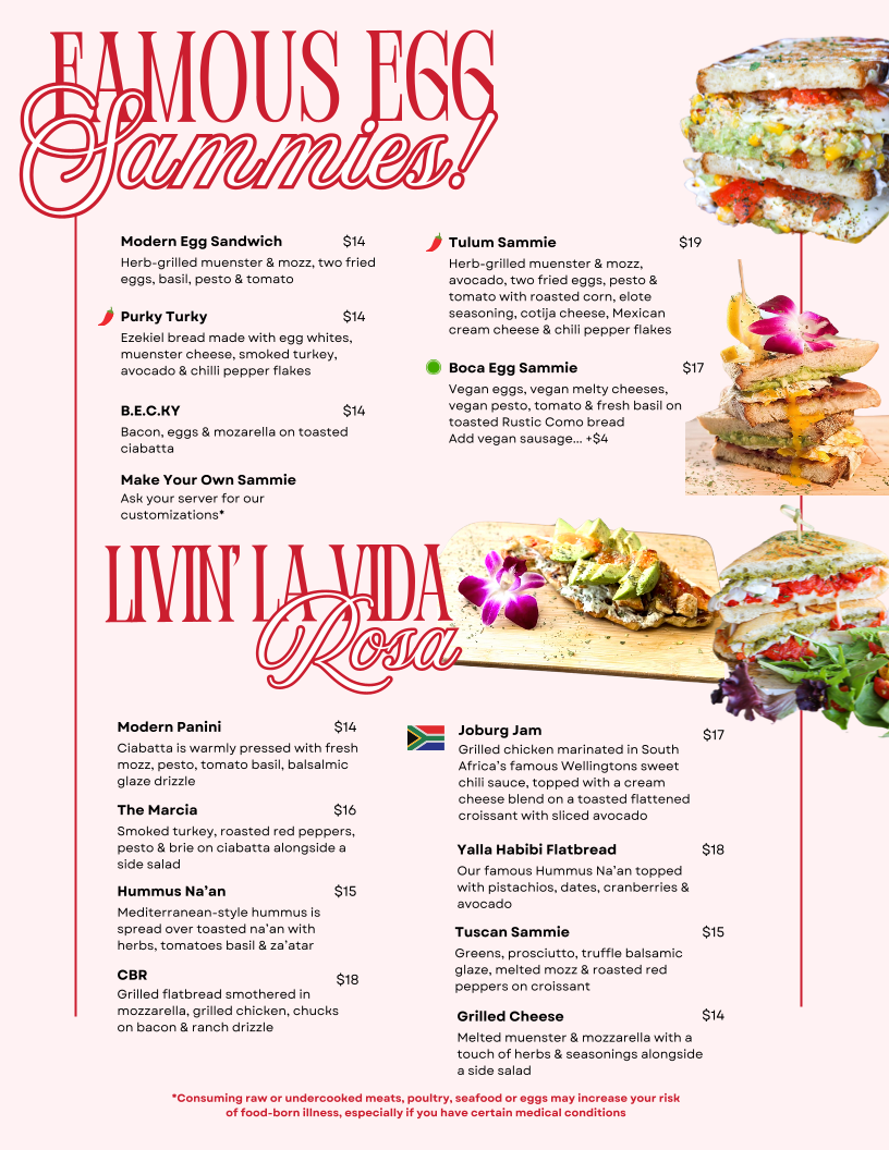 Menu The Modern Rose Delray Beach-3