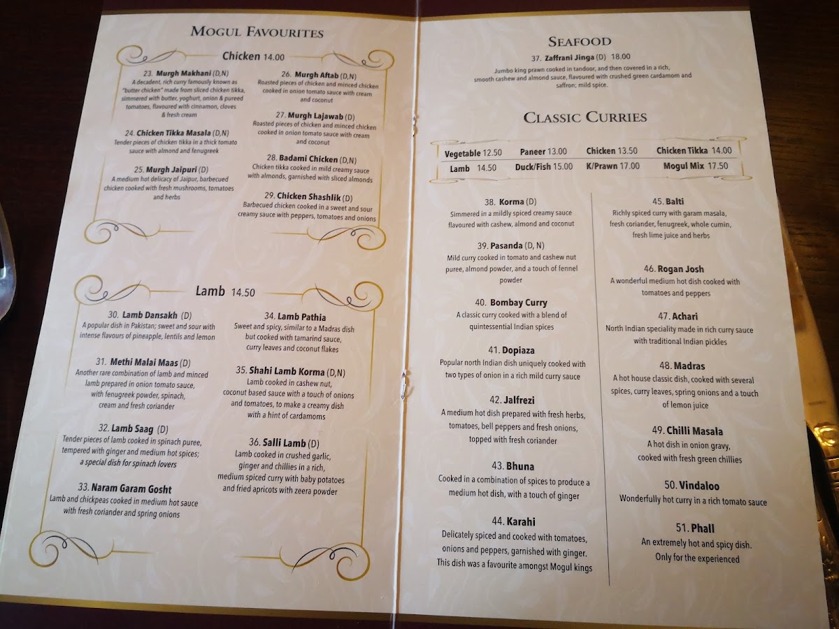 Menu The Mogul Emperor-1