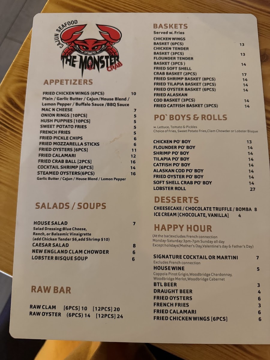 Menu The Monster Crab Ayce Seafood & Bar-10