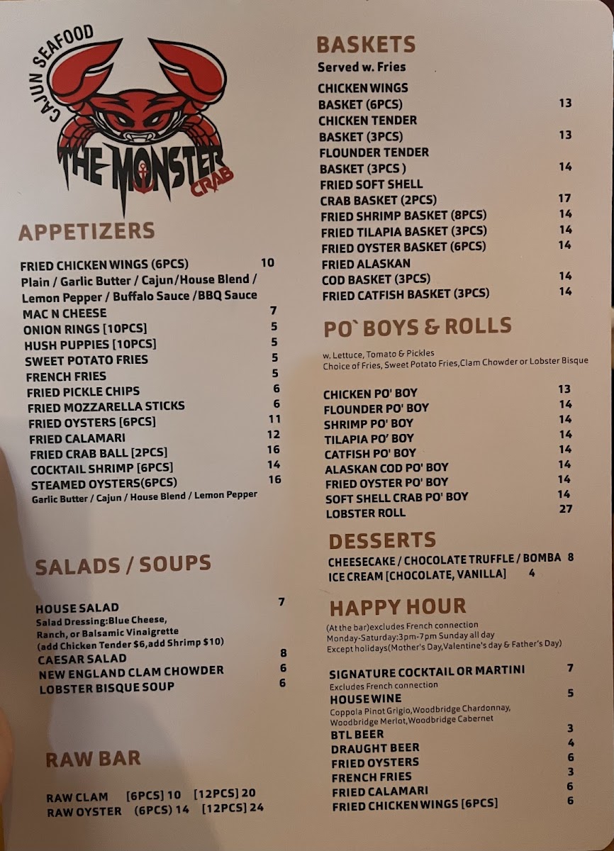 Menu The Monster Crab Ayce Seafood & Bar-4
