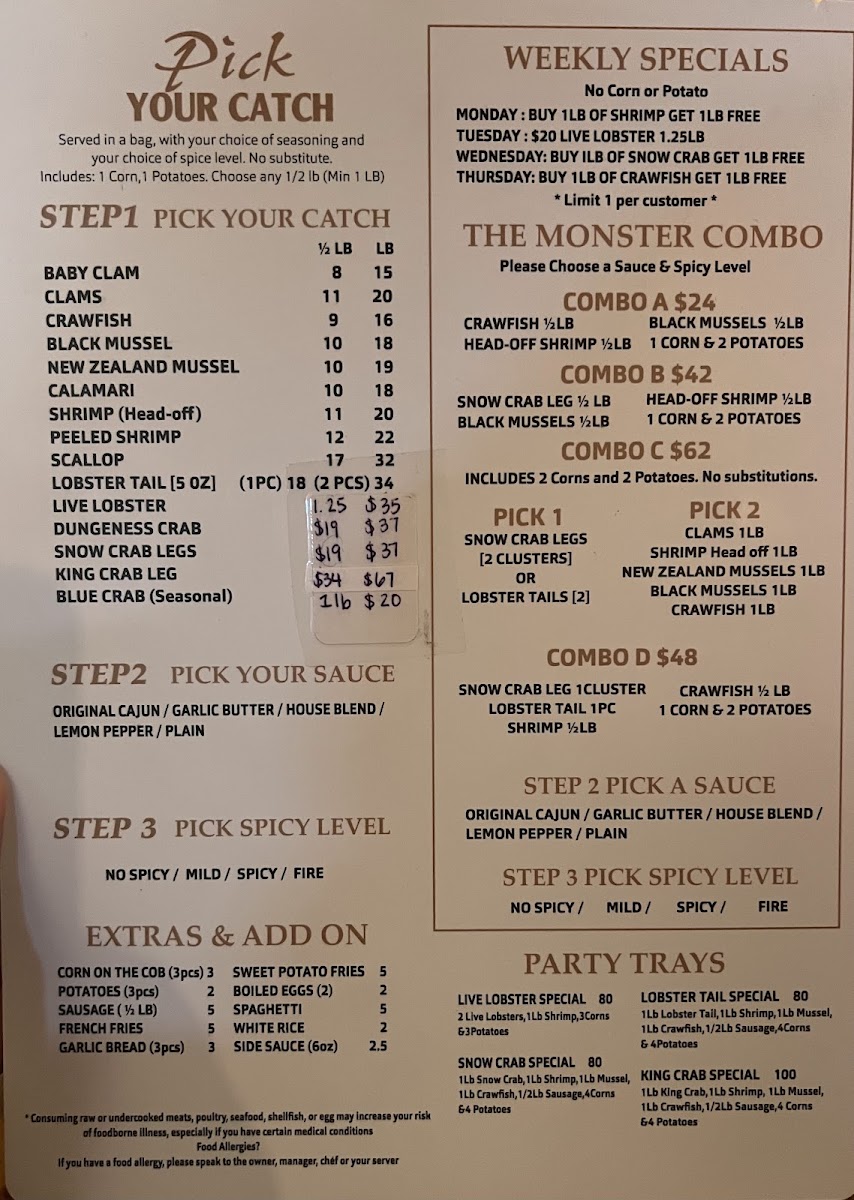 Menu The Monster Crab Ayce Seafood & Bar-6