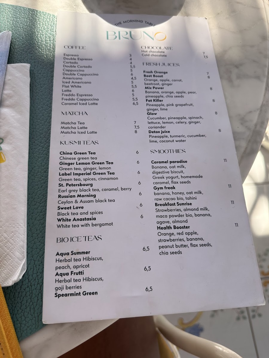 Menu The Morning Table-1