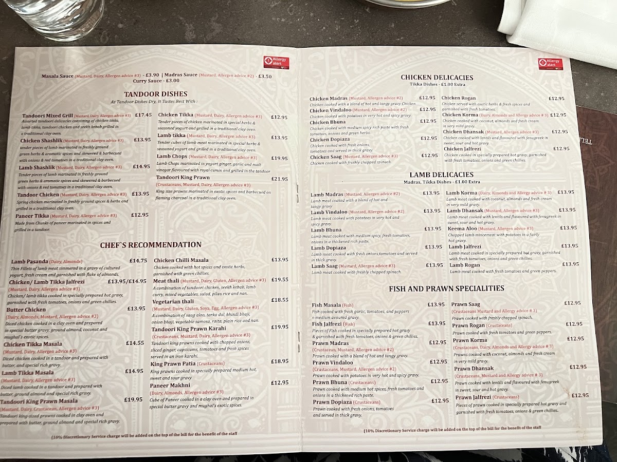 Menu The Mughal's Indian Restaurant (Paddington)-3