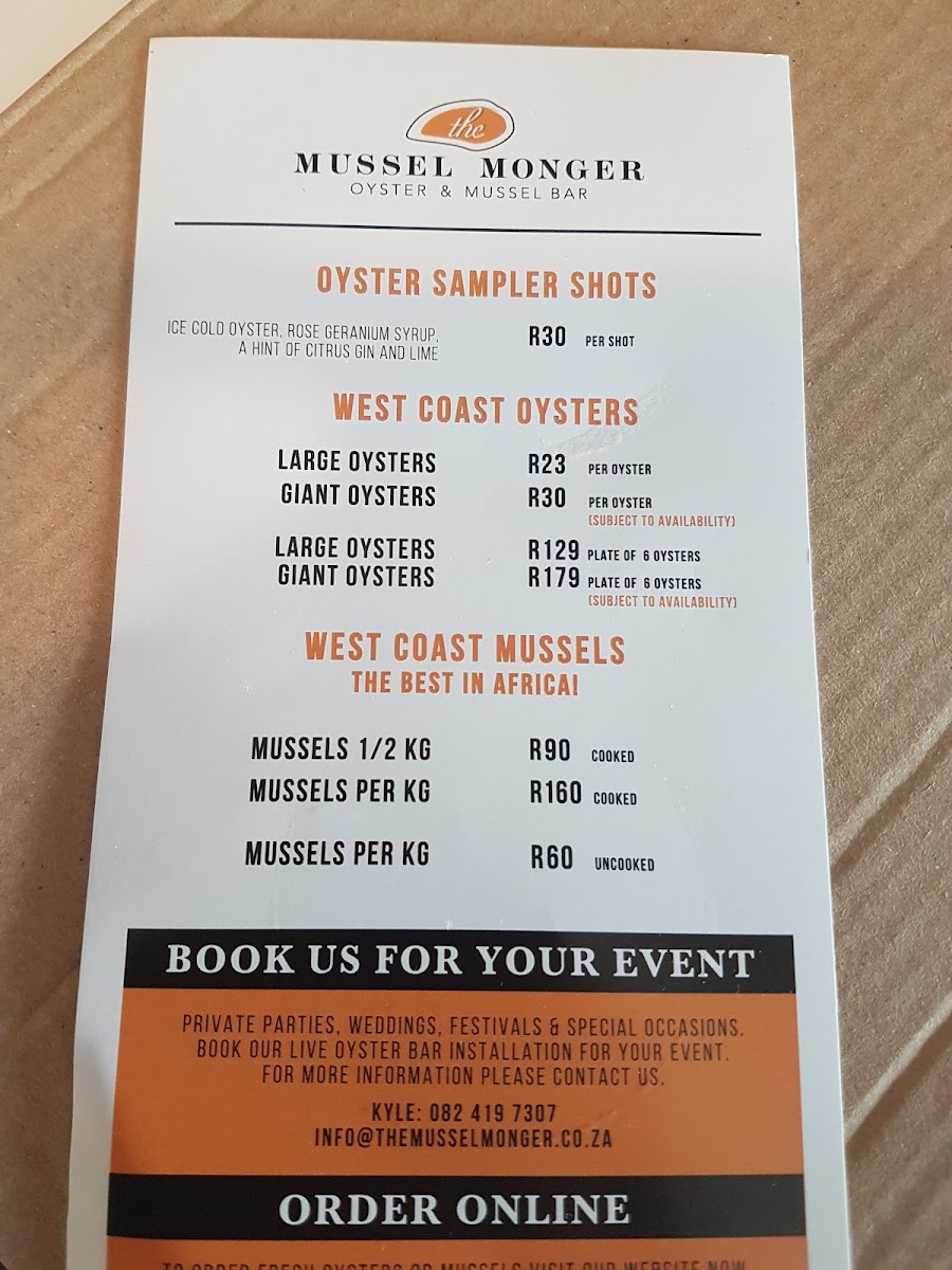 Menu The Mussel Monger & Oyster Bar (Mojo Market)-8