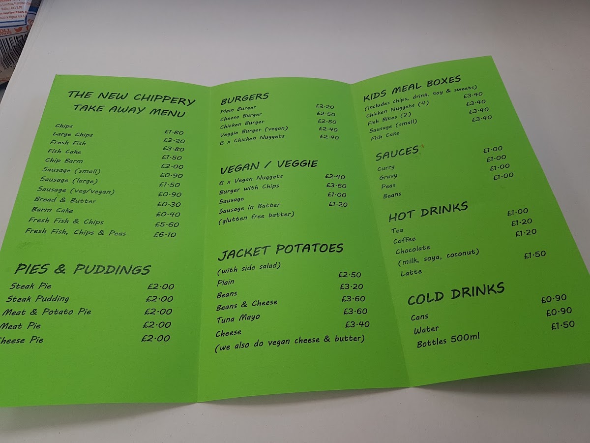 Menu The New Chippery-4