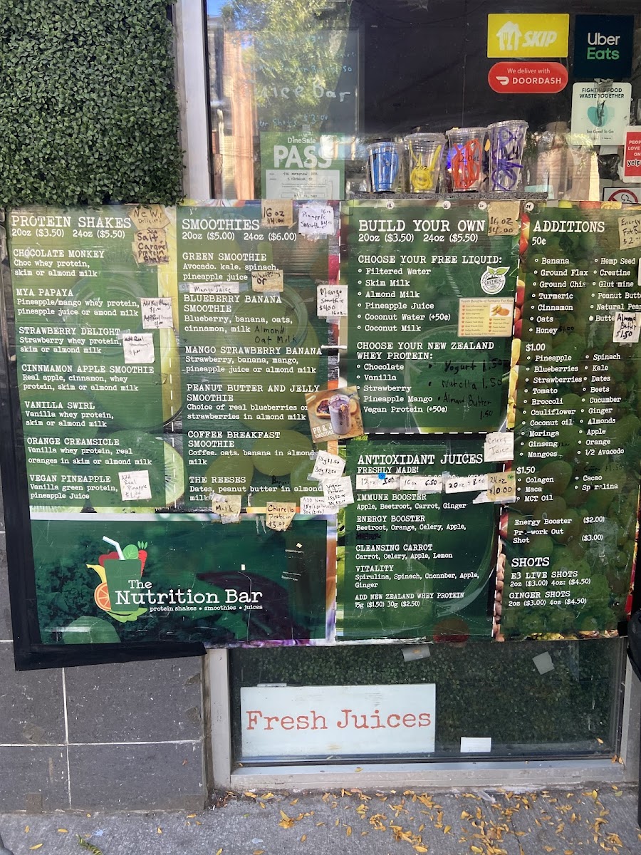 Menu The Nutrition Bar...protein Shakes, Smoothies, Juices-2
