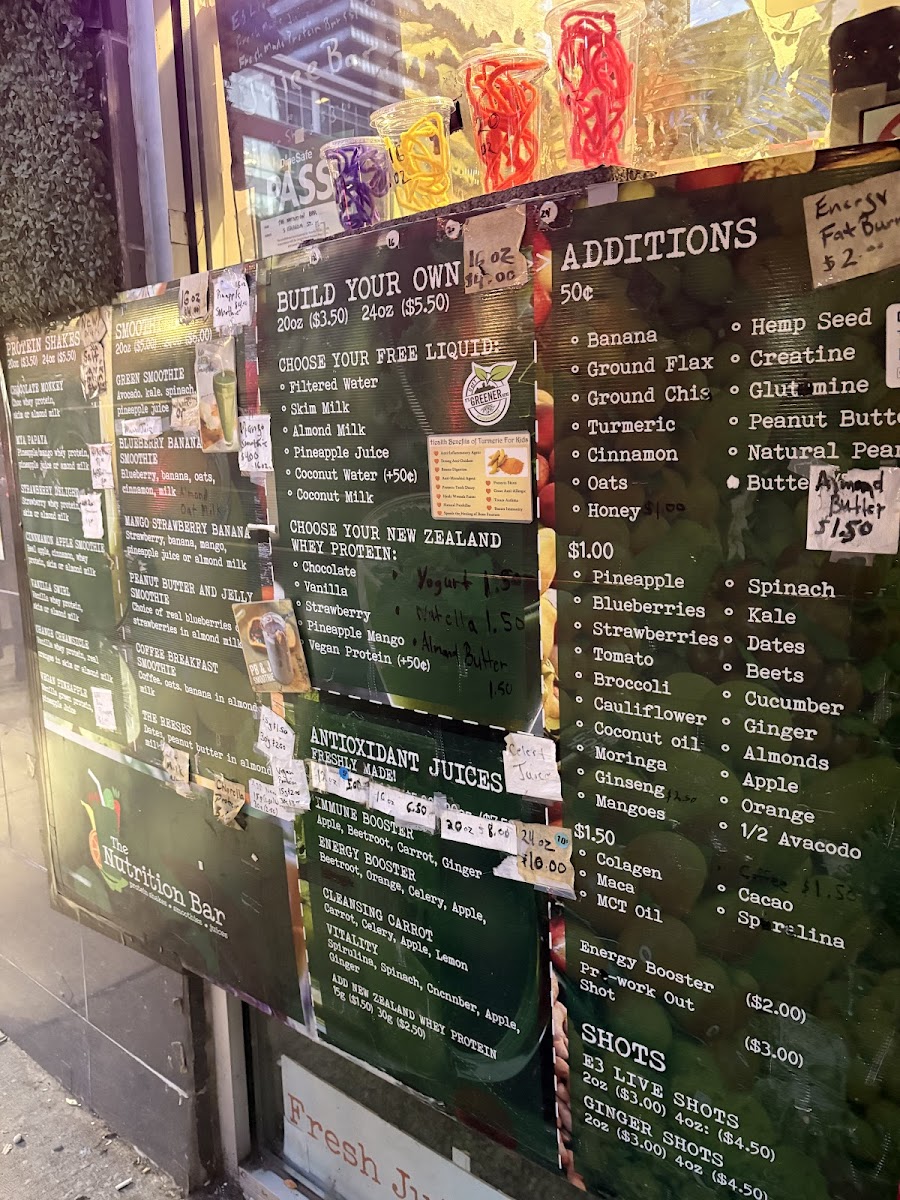 Menu The Nutrition Bar...protein Shakes, Smoothies, Juices-6