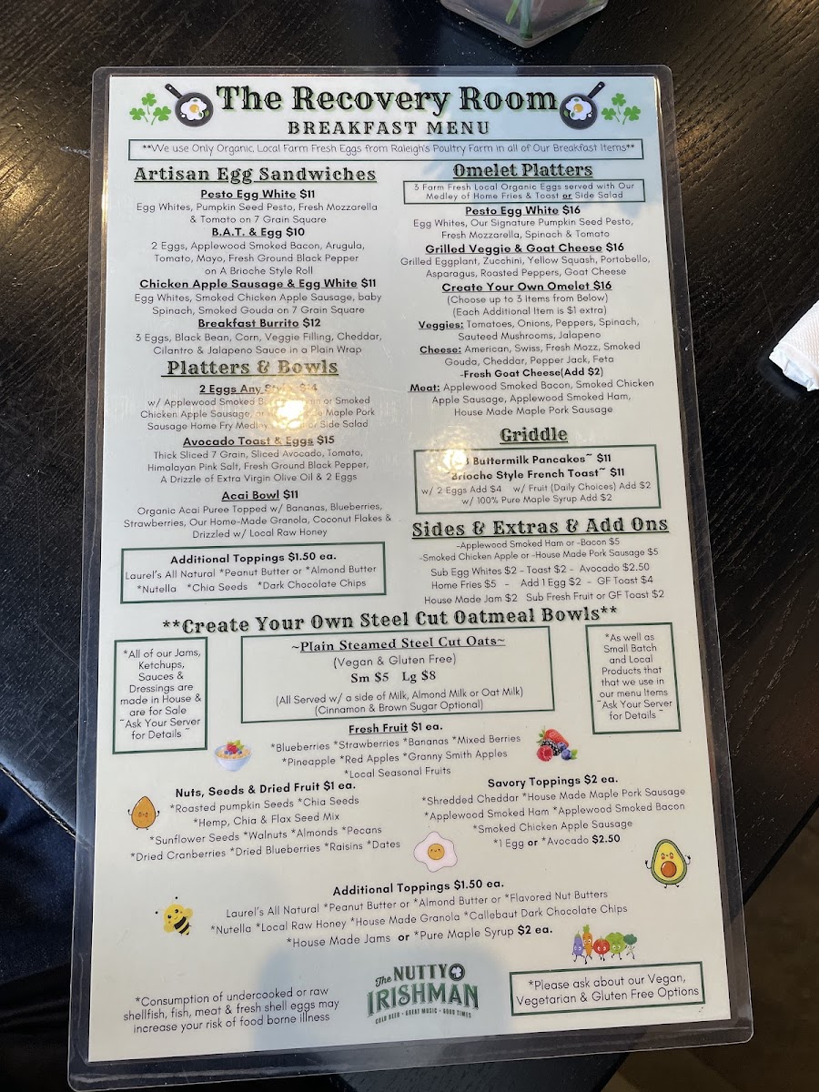 Menu The Nutty Recovery Room-1