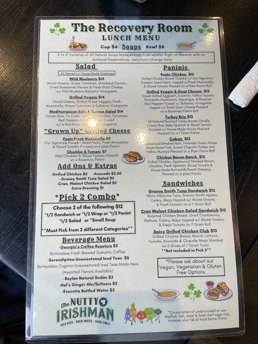 Menu The Nutty Recovery Room-2