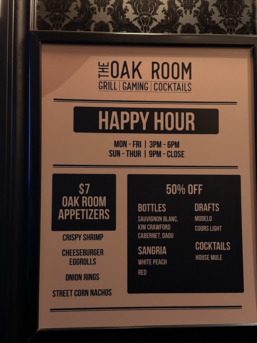 Menu The Oak Room-10