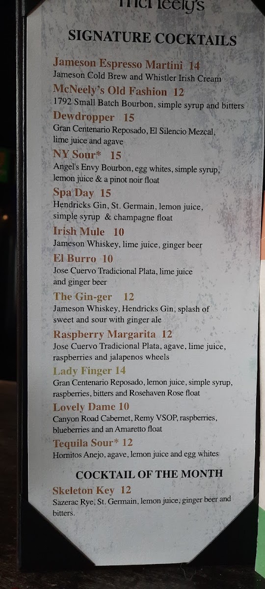 Menu The Oak Room-6