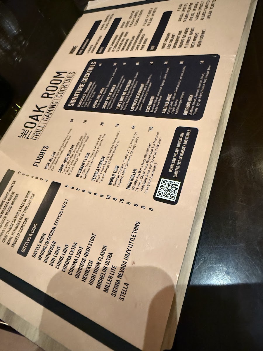Menu The Oak Room-9