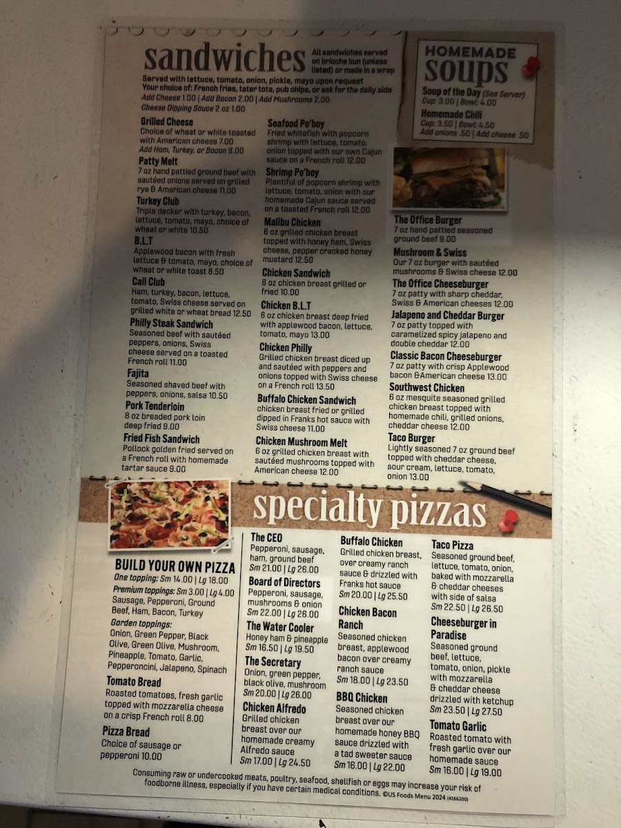 Menu The Office Bar, Grill & Pizza-1