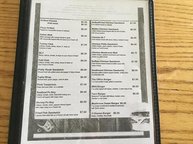 Menu The Office Bar, Grill & Pizza-4